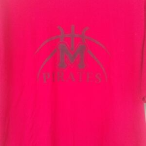 Men's Massachusetts Pirates Football Red T Shirt Size Medium Unisex